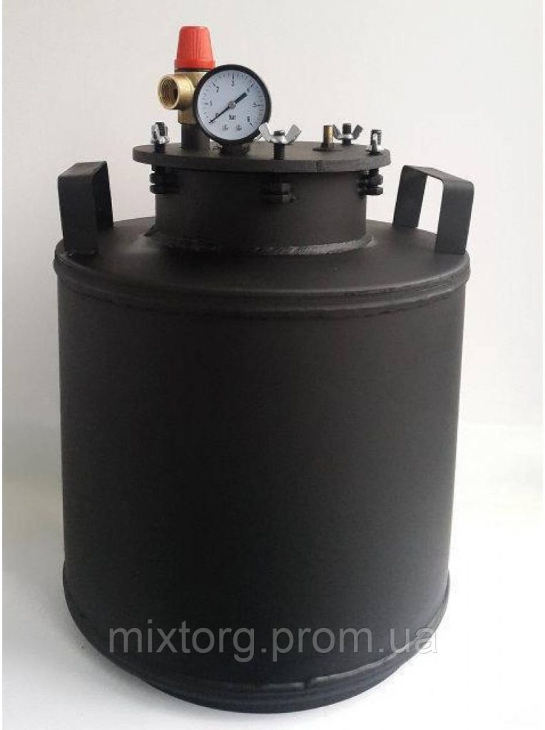 Автоклав газовий великий чорний на болтах.