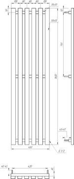 Радіатор Marbel - 1600x45x10 - Зображення 4